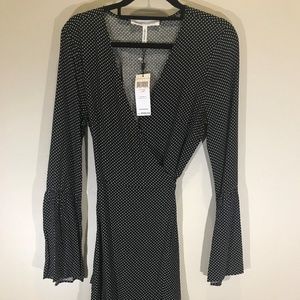 BCBG Black Polka Dot Wrap Dress